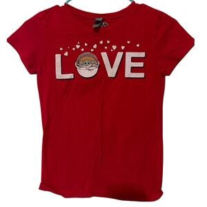 NWOT Girls’ Next Level Valentine's Day Baby Yoda Grogu Graphic T sz 10/12 L